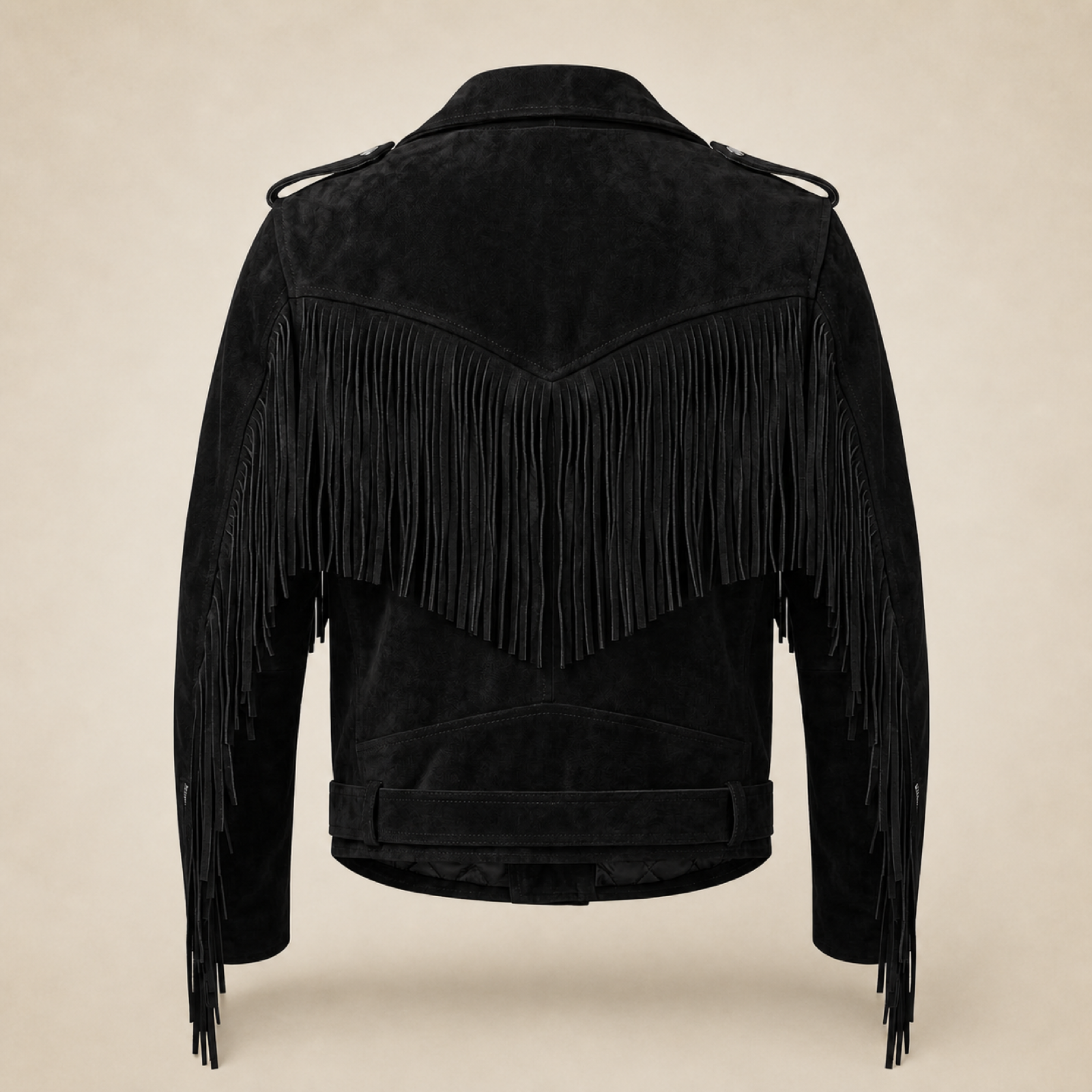 Men's Suede Fringe Biker Jacket image 4