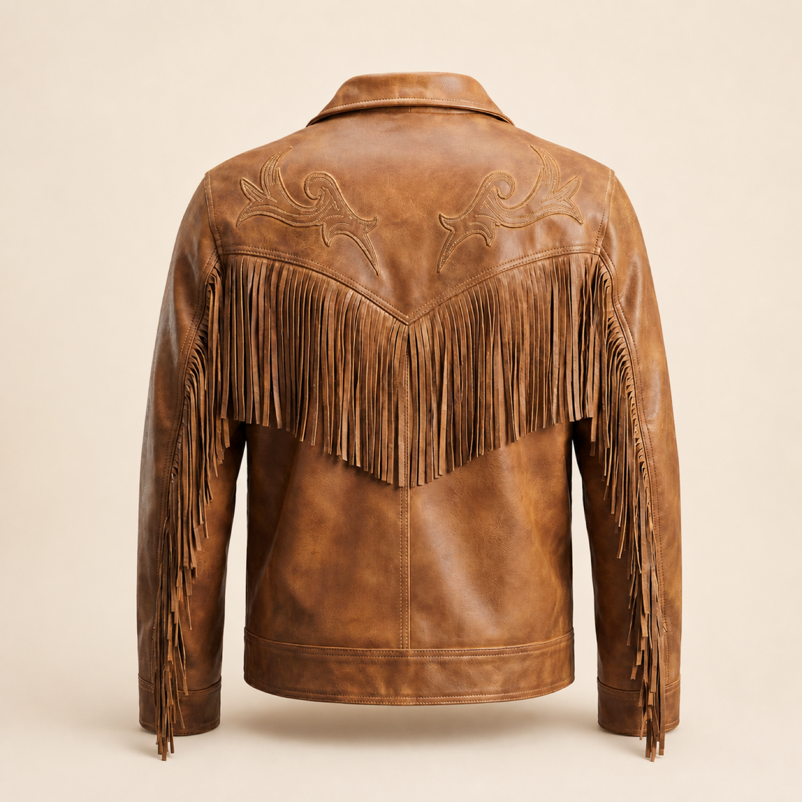 Men's Distressed Cowhide Western Fringe Jacket image 4