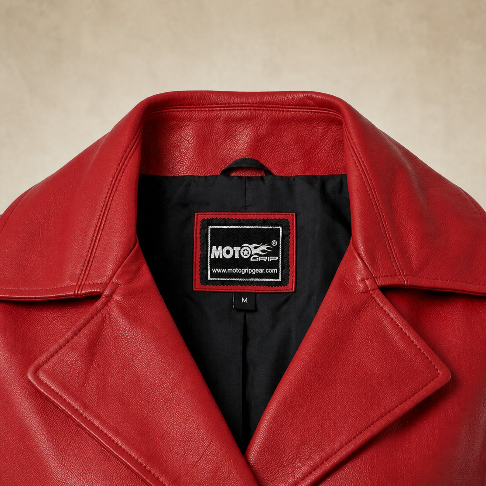 Women's Red Lambskin Cropped Trench Jacket image 6