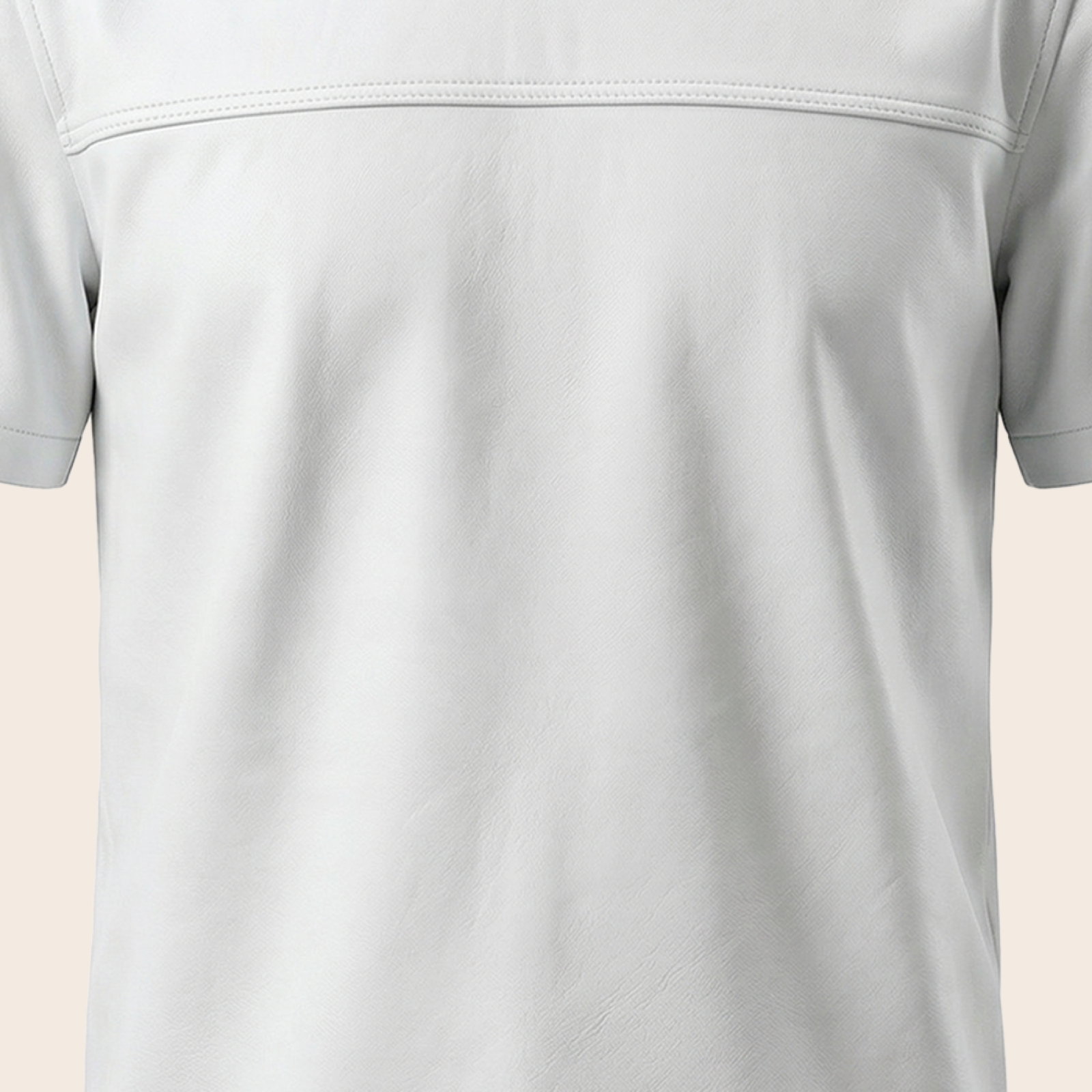 Men's Genuine Lambskin Leather Biker T-Shirt — White image 5