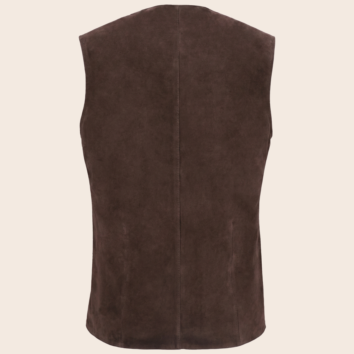 Men's Brown Suede Leather Western Cowboy Waistcoat Vest - product back view by MOTOGRIP GEAR