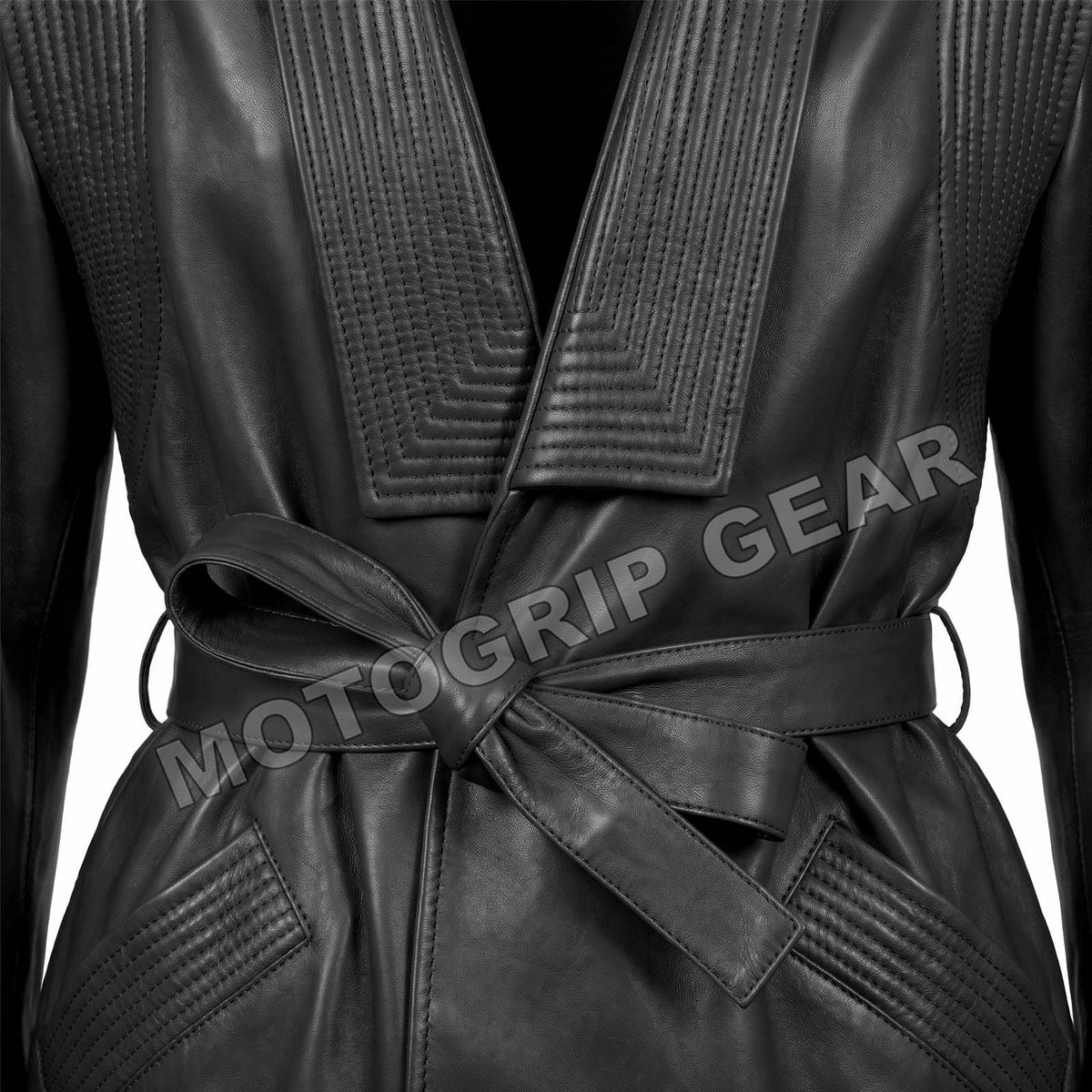 Women’s Luxury Designer Lambskin Leather Belted Jacket – Cognac Brown Statement Blazer