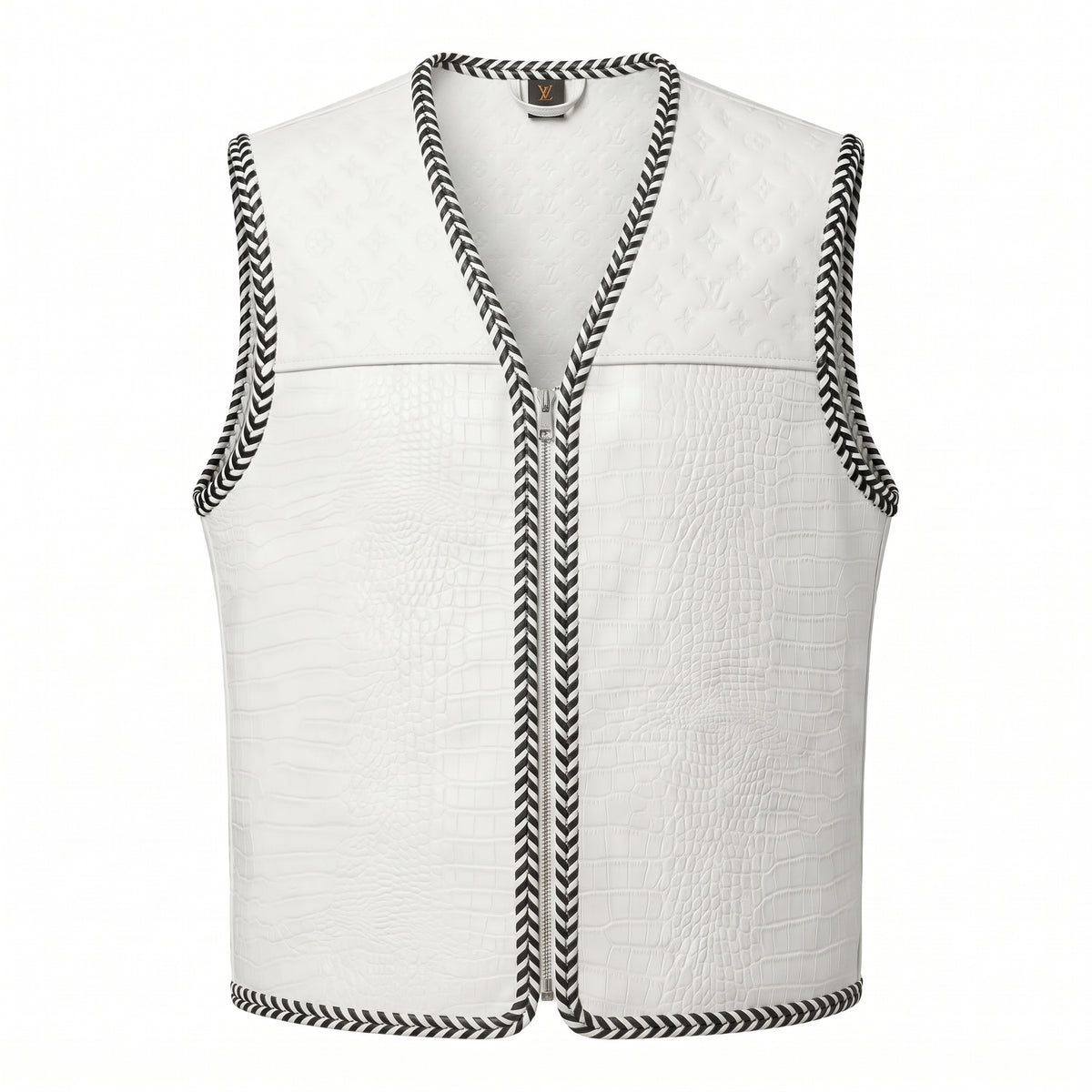 Custom Made White Motorcycle Vest