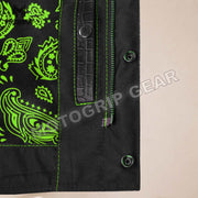 Men’s Crocodile Embossed Cowhide Leather Motorcycle Vest – Contrast Stitch Biker Club Vest