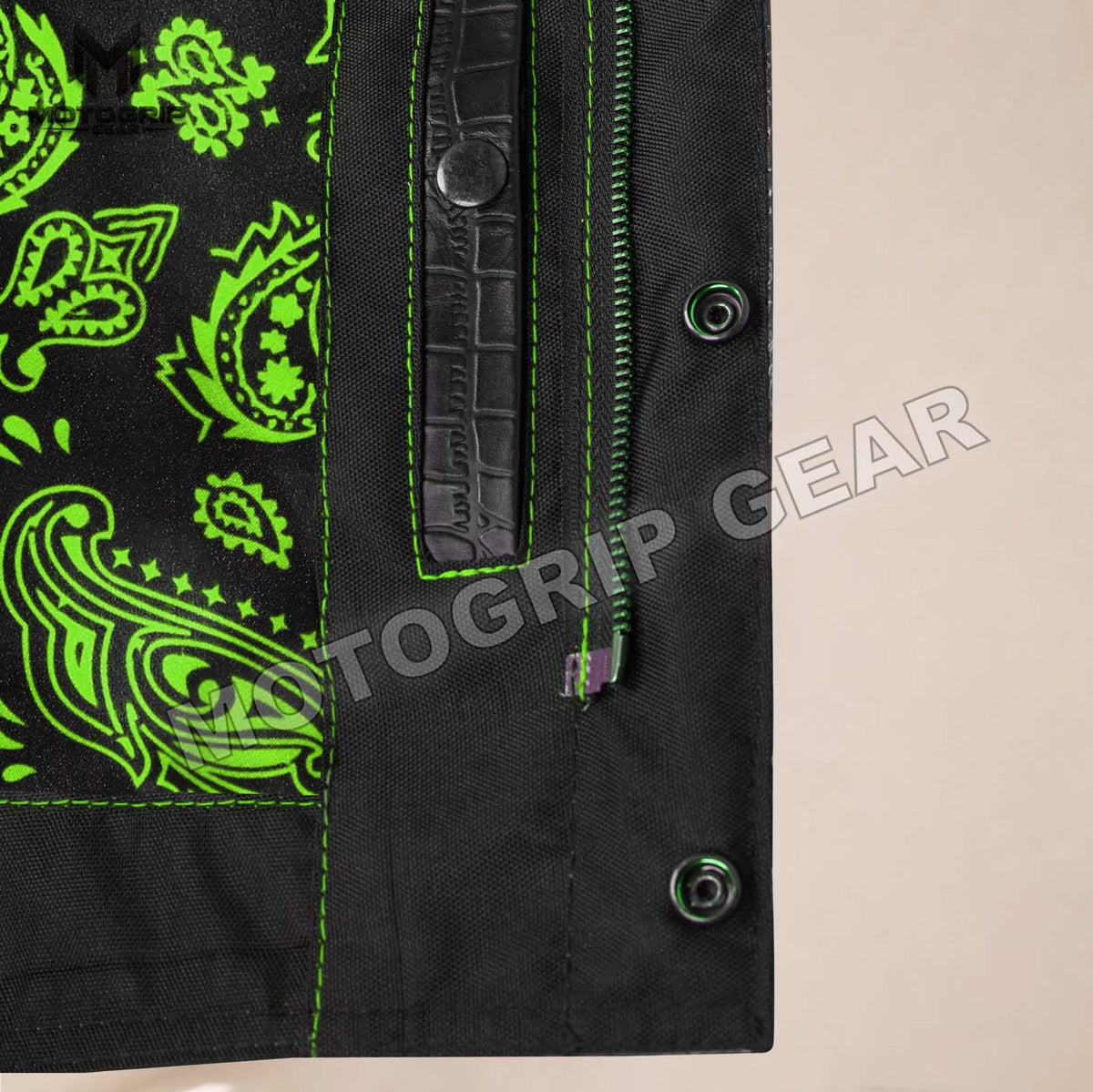 Men’s Crocodile Embossed Cowhide Leather Motorcycle Vest – Contrast Stitch Biker Club Vest