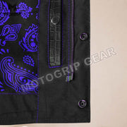 Men’s Crocodile Embossed Cowhide Leather Motorcycle Vest – Contrast Stitch Biker Club Vest