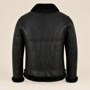 Back product view of the Aldridge Men's Black RAF B3 Sheepskin Aviator Jacket