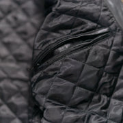 Ardenwick men's black diamond-quilted leather jacket, lining detail view