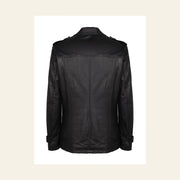 Ashbourne Men's Black Lightweight Lambskin Trench Jacket product back