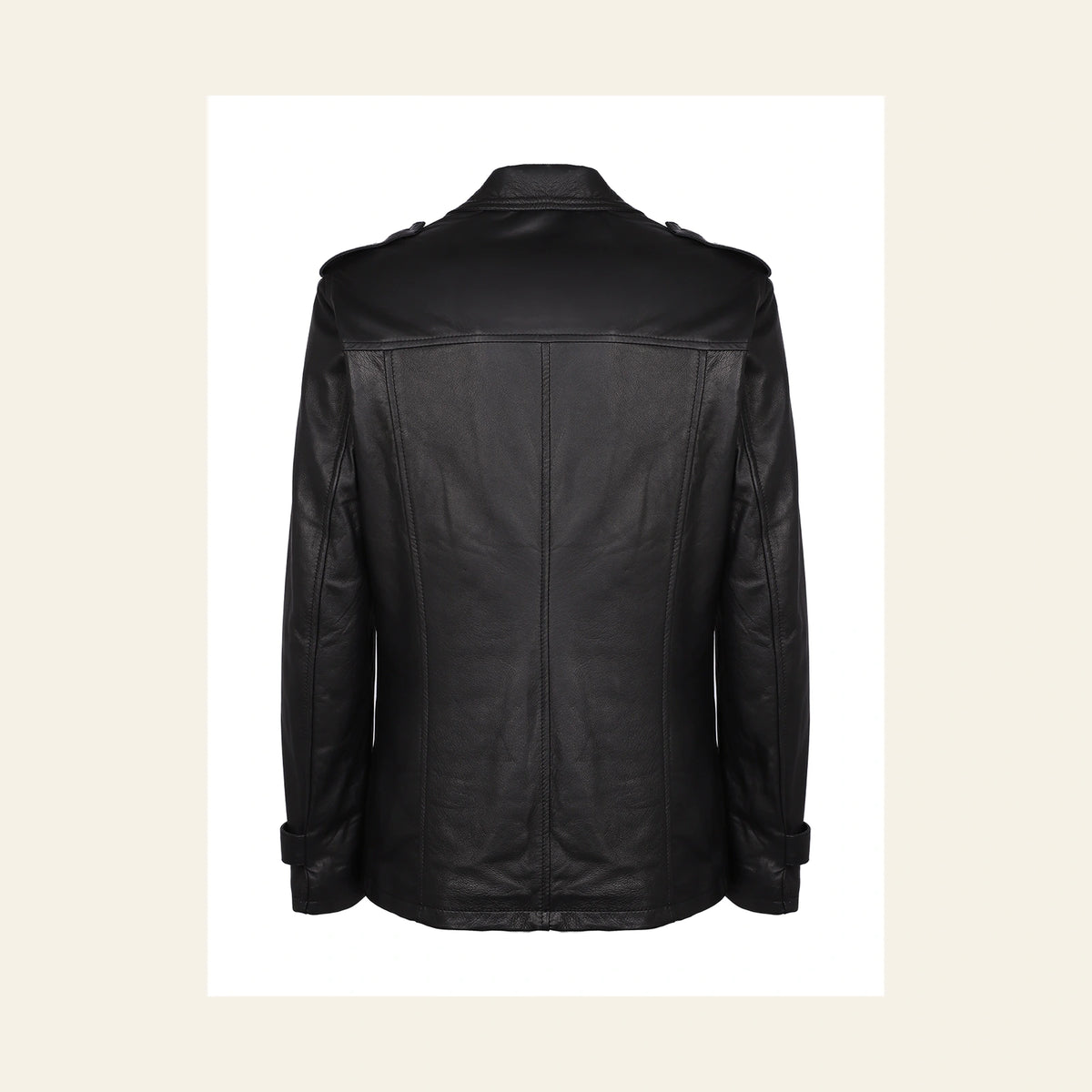 Ashbourne Men's Black Lightweight Lambskin Trench Jacket product back