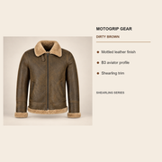 Key design features of the Calderfell Men's Dirty Brown B3 Shearling Aviator Jacket