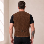Caldwick Men's Suede Leather Waistcoat