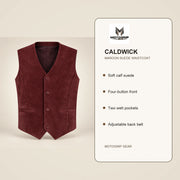 Caldwick Men's Suede Leather Waistcoat
