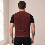 Caldwick Men's Suede Leather Waistcoat