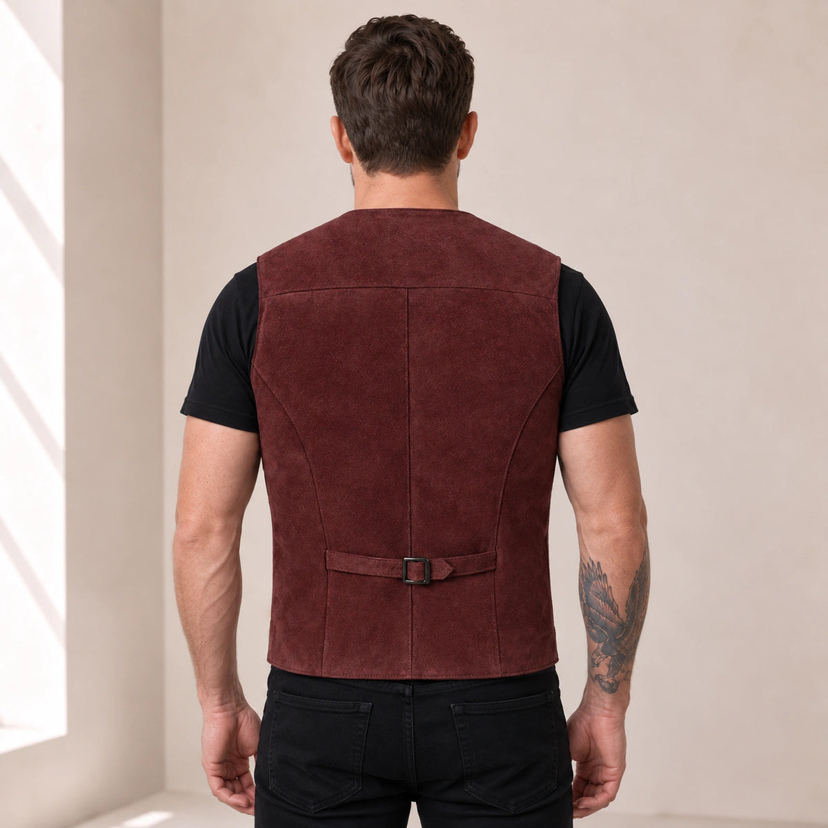 Caldwick Men's Suede Leather Waistcoat