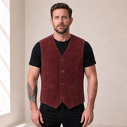 Caldwick Men's Suede Leather Waistcoat