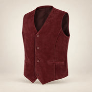 Caldwick Men's Suede Leather Waistcoat