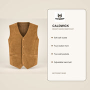 Caldwick Men's Suede Leather Waistcoat