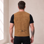 Caldwick Men's Suede Leather Waistcoat