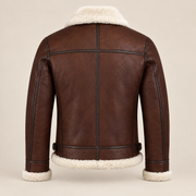 Back product view of the Chesterton Men's Chestnut B3 Shearling Aviator Jacket