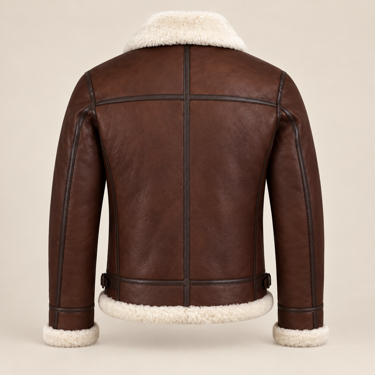 Back product view of the Chesterton Men's Chestnut B3 Shearling Aviator Jacket