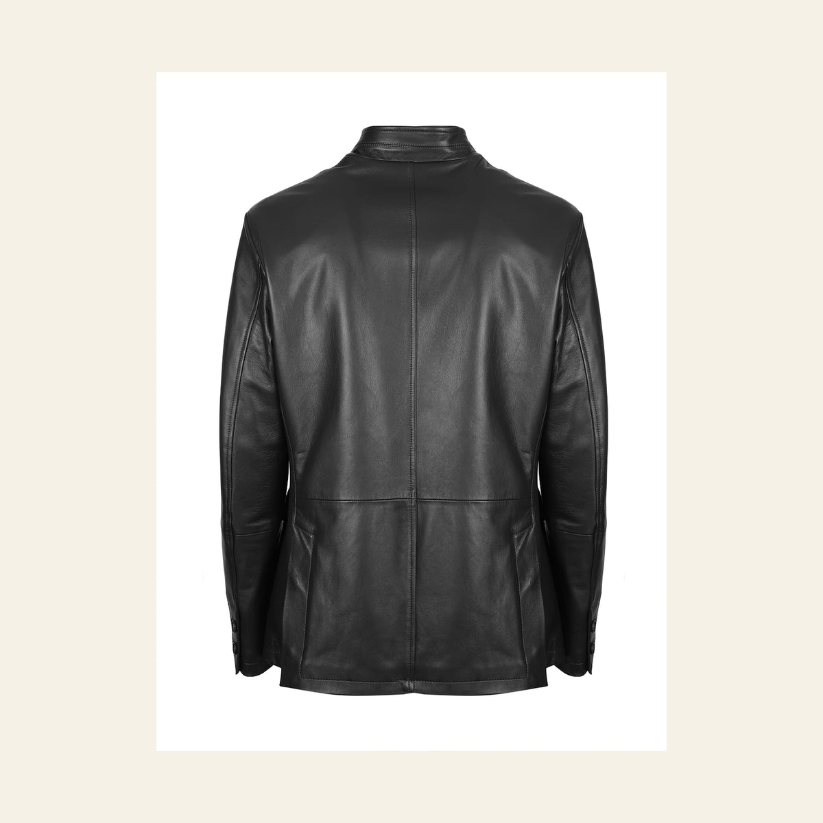 Dunleigh Men's Black Mid-Length Lambskin Safari Jacket product back