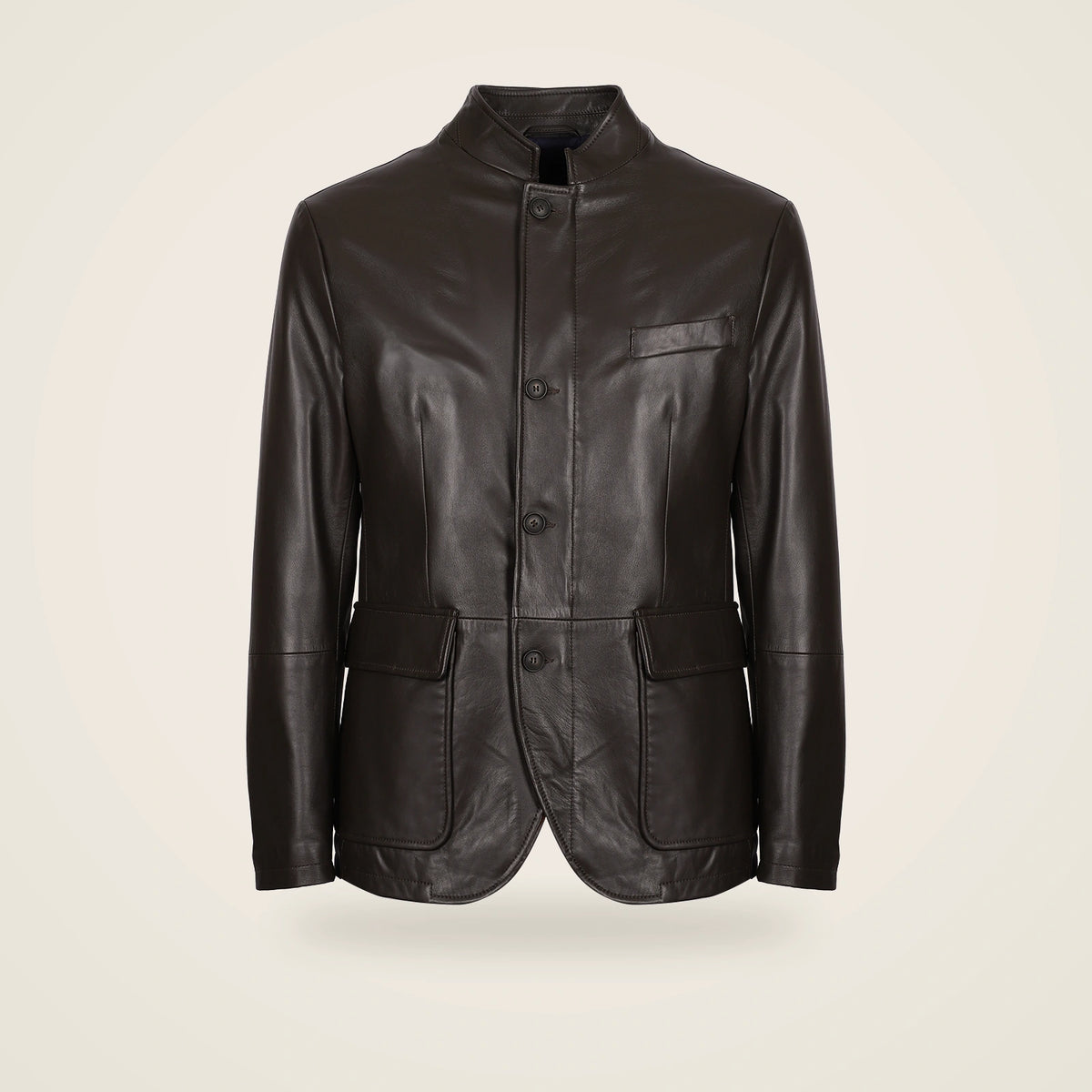 Dunleigh Men's Chocolate Mid-Length Lambskin Safari Jacket product front