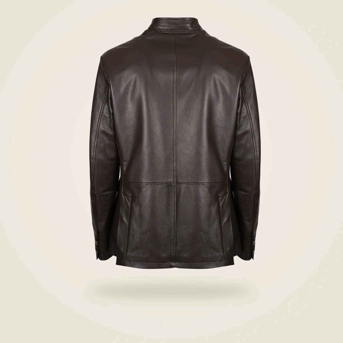 Dunleigh Men's Chocolate Mid-Length Lambskin Safari Jacket product back