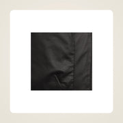 Halston Men's Hooded Lambskin Leather Bomber Jacket pocket hem and leather finish detail