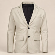MOTOGRIP Ivorymere men's Off White Sheepskin Leather Blazer, front view.