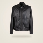 Wexford Men's Convertible Collar Lambskin Bomber Jacket in black product front