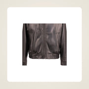 Wexford Men's Convertible Collar Lambskin Bomber Jacket pocket hem and leather finish detail