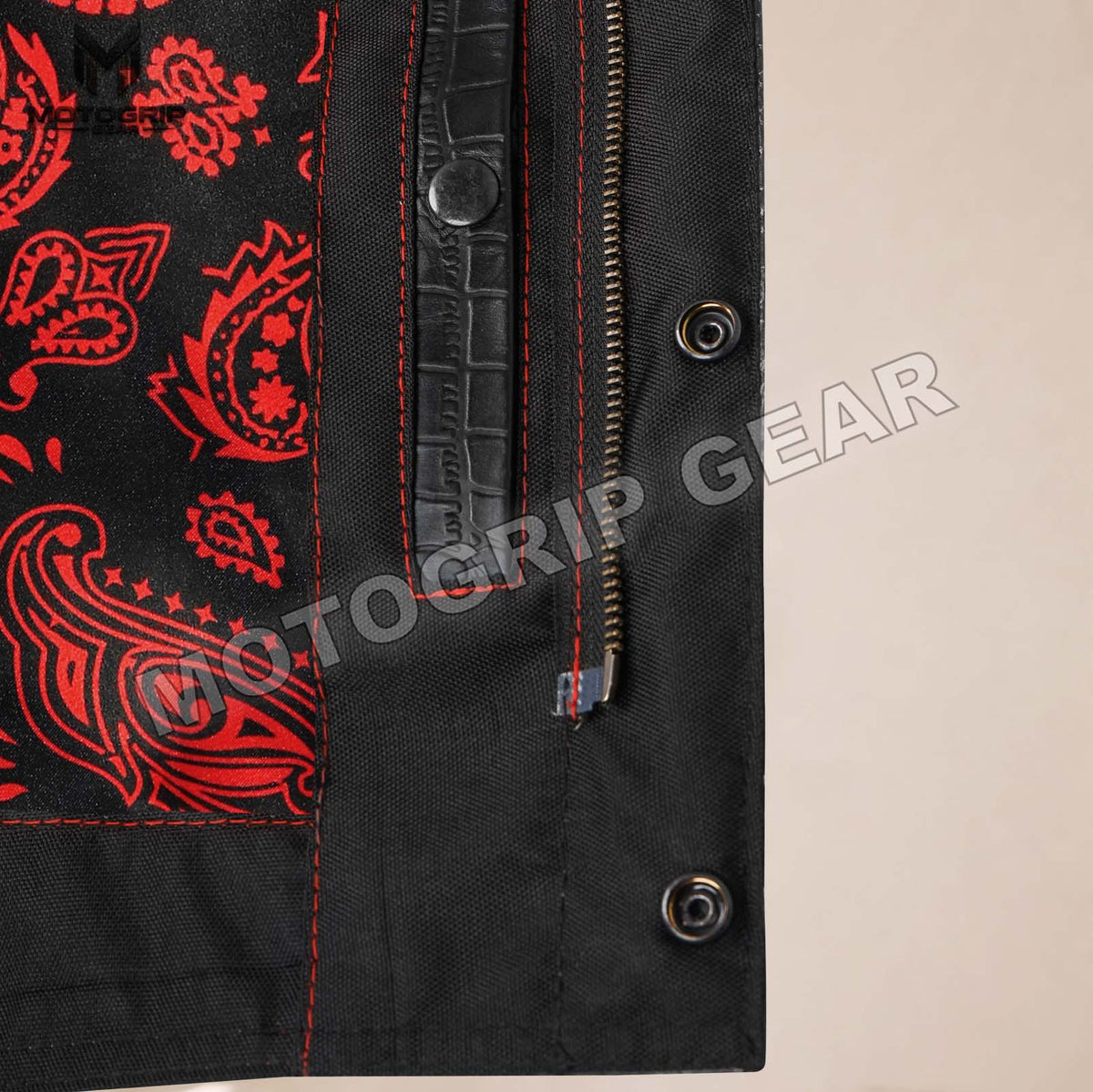 Men’s Crocodile Embossed Cowhide Leather Motorcycle Vest – Contrast Stitch Biker Club Vest