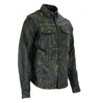 Premium Men's Distressed Leather Shirt Motorcycle Full sleeve Snap buttons Biker - Image 2