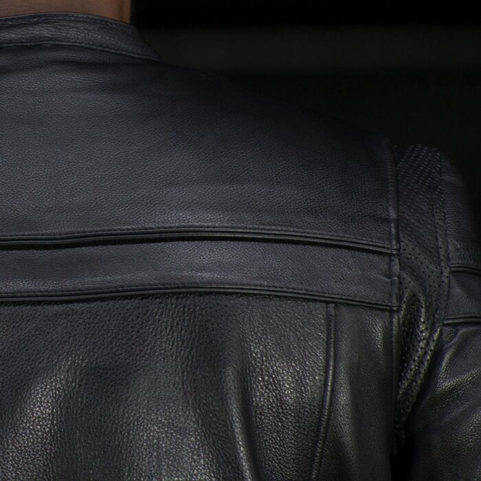 Maverick Men's Motorcycle Leather Jacket - Image 4