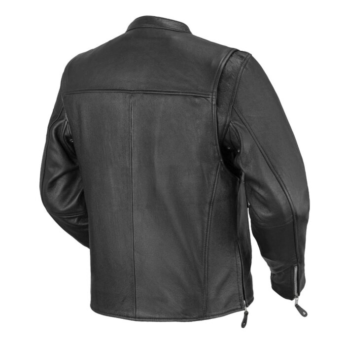 Ace Men's Leather Motorcycle Jacket - Image 2