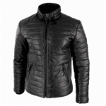 Men's Real Leather Genuine Lambskin Quilted Puffer Jacket Casual Winter
