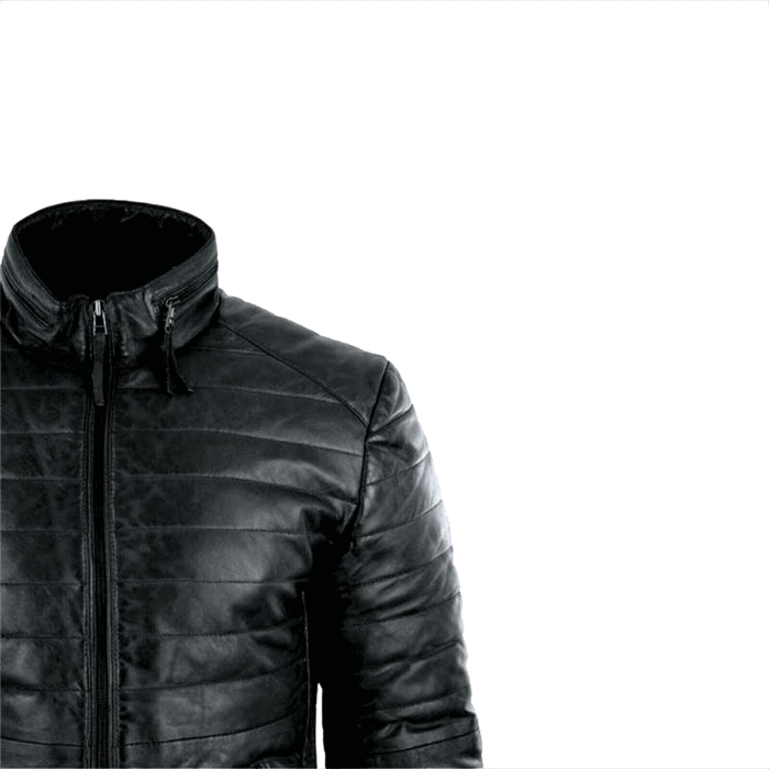 Men's Real Leather Genuine Lambskin Quilted Puffer Jacket Casual Winter - Image 2