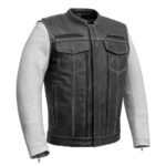 Vincent Men's Cafe Style Leather Jacket