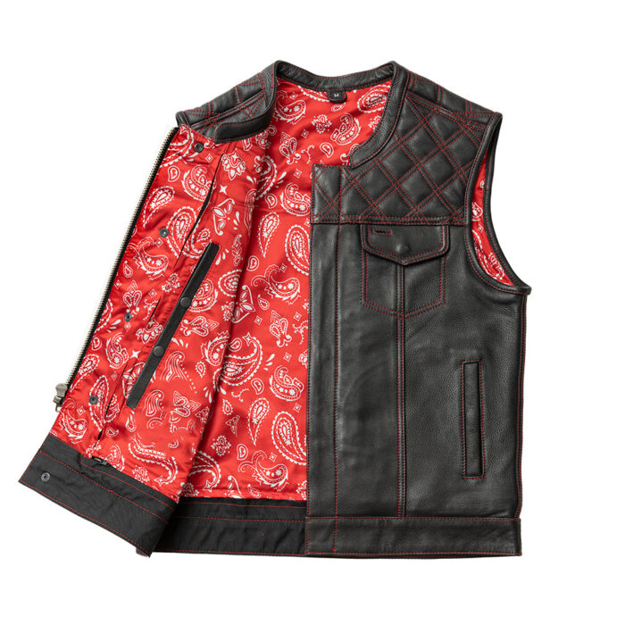 Whaler Red - Men's Club Style Leather Vest (Limited Edition) - Image 2