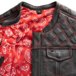 Whaler Red - Men's Club Style Leather Vest (Limited Edition) - Image 3