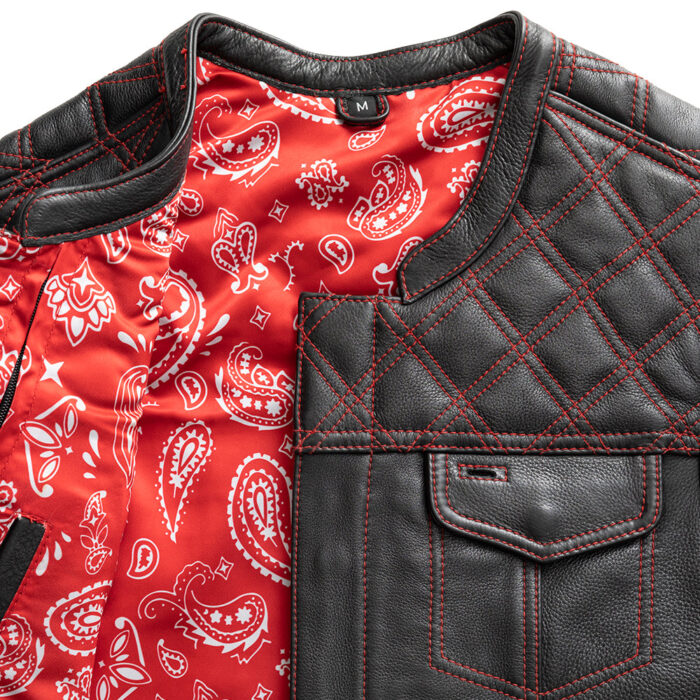 Whaler Red - Men's Club Style Leather Vest (Limited Edition) - Image 3