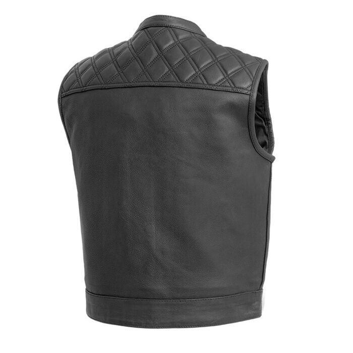 Upside Men's Club Style Leather Vest (Black) - Image 3