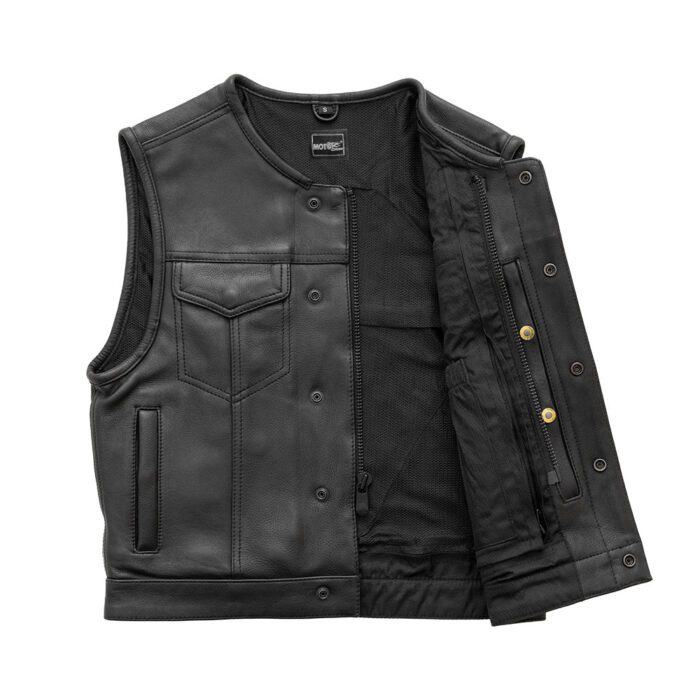 Lowside Men's Motorcycle Leather Vest - Image 2