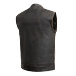 Sharp Shooter Men's Motorcycle Leather Vest - Olive - Image 5