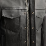 Kent Men's Motorcycle Leather Vest and Hoodie - Image 3