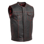 The Cut Men's Motorcycle Leather Vest, Multiple Color Options
