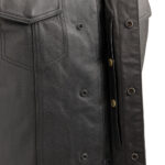 Sniper Men's Motorcycle Leather Vest - Image 4