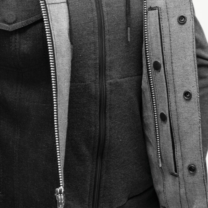 Essex Women's Motorcycle Denim Vest with Removable Sweatshirt - Image 3