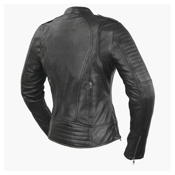 Biker - Women's Leather Motorcycle Jacket - Image 2